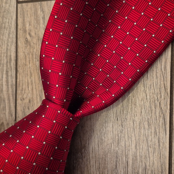 SEIGO KATSURAGAWA Limited Edition‎ Numbered Red Square Dots Mens Silk Tie RARE